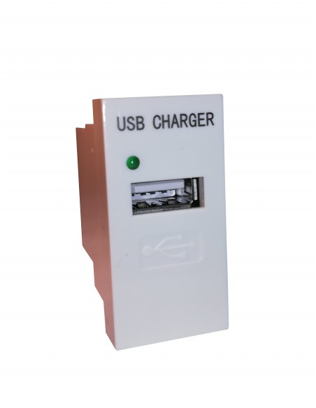 Módulo 22.5x45 con cargador USB Blanco