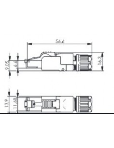 Conector RJ45 macho CAT8.1 FTP