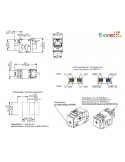 Conector RJ45 hembra CAT8.1 dimensiones