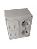 Caja de pared kit 2 schuko 2 RJ45