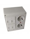 Kit caja superficie 2 schuko 4 RJ45