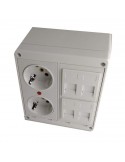 Caja de pared kit 2 schuko 2 RJ45 barata no incluye conectores keystone