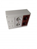Caja de pared kit 1 schuko dobles, 1 schuko doble para SAI y 4 RJ45
