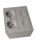 Caja de pared kit 2 schuko 2 RJ45