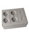 Kit caja superficie 4 schukos 2 RJ45