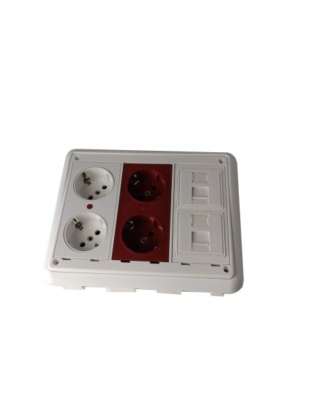 Caja de Pared para Empotrar en kit 4 schukos y 2 RJ45