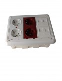 Caja de pared  empotrar en kit 4 schukos y 4 RJ45