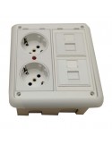 Caja de pared kit 1 schuko doble y 2 RJ45