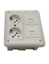 Kit caja pared 1 schuko doble y 2 RJ45