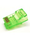 Conector macho RJ45 CAT6 UTP Sin Guía VERDE.   bolsa 100 unidades.