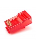 Conector RJ45 CAT.6 UTP Cable rígido 8 hilos COLOR ROJO 