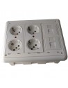 Kit caja pared 4 schukos y 2 RJ45