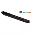 REGLETA 19" 1U 12 TOMAS IEC C13 + LED + sobre tensiones de aluminio negro