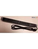 REGLETA 19" 1U 12 IEC C13 + LED + protección sobre tensiones