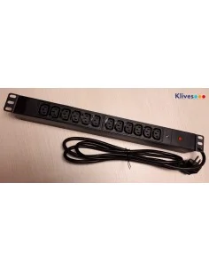 REGLETA 19" 1U 12 IEC C13 + LED + protección sobre tensiones