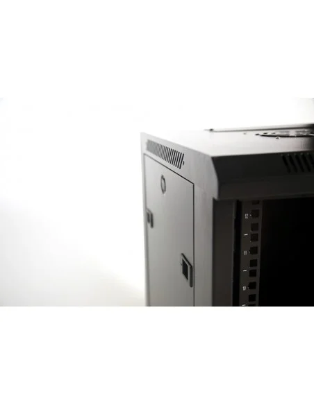 Rack mural 6u fondo 450mm con puerta delantera metalica ciega detalle 2