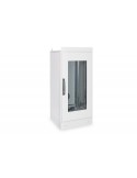 Rack 19" industrial, interior, IP55 con puerta de cristal.