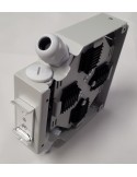 caja de fibra óptica para montaje en carril din.