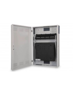 Gabinete de montaje en pared, delgado, 900x600x200 mm 3U horizontal y 3U vertical, gris (RAL 7035)