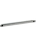 PATCHPANEL vacio 1/2U 24 PUERTOS RJ45 formato rack 19, patch panel 0,5U con bandeja