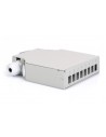Caja fibra óptica carril DIN, 8 puertos LC duplex / 8 SC simples