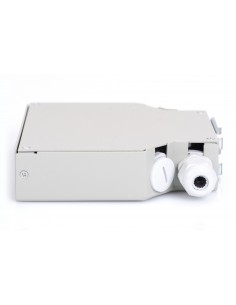 Caja fibra óptica carril DIN, 8 puertos LC duplex / 8 SC simples