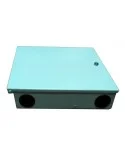 Caja metálica de fibra óptica FTTH para conectores SC. Entrada de los cables.