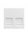 Placa para perfil 45x45 2 ventanas KEYSTONE blanca