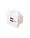 Módulo 45x45 con 2 cargadores USB (5V / 2.1A) Blanco