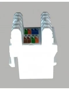 Conector RJ45 Hembra CAT6A 180º, Color Blanco