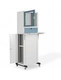 Estación de Trabajo móvil con 3 Compartimentos, IP20 1800 x 600 x 600 mm, RAL 7035 Carcasa, RAL 7031 Puerta