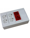 Kit caja superficie 6 schukos 2 RJ45
