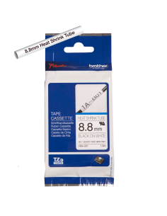 Cinta Tubo Termorretráctil Ancho 8.8 mm. Texto Negro Fondo Blanco