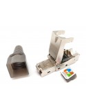 conector macho blindado STP Cat.6A, Conector para montaje manual.