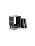 flight case 12U Rack antishock en madera contrachapada revestida.