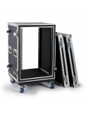 flight case 16U Rack antishock en madera contrachapada revestida.