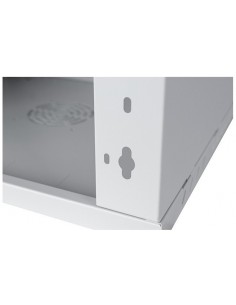 Rack Mural 19" 9U F450mm. Puerta de cristal. color GRIS (DESMONTADO) Detalle trasera