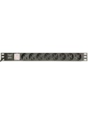 Regleta 19" 1U PVC 8 Schuko C/Int Aluminio y cable C14