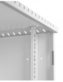 Rack Mural 19" 4U F350mm. Puerta de cristal. color GRIS (DESMONTADO) Detalle perfiles rack 0110.D435SG