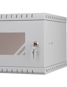 Rack Mural 19" 4U F350mm. Puerta de cristal. color GRIS (DESMONTADO) Detalle perfil rack 0110.D435SG