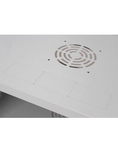 Rack Mural 19" 4U F350mm. Puerta de cristal. color GRIS detalle techo rack 0110.D435SG