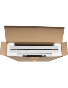 Rack Mural 19" 4U F350mm. Puerta de cristal. color GRIS (DESMONTADO) detalle embalaje suministro desmontado.