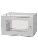 Rack Mural 19" 6U F350mm. Puerta de cristal. color GRIS (DESMONTADO) 0110.D635SG