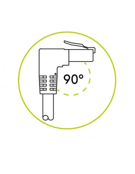 Latiguillo CAT 6A 1x 90 grados en ángulo, U/UTP, Latiguillo acodado