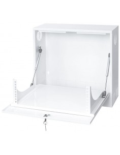 Rack mural 19" 3U vertical F-180mm abatible Blanco puerta
