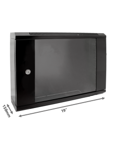 Rack Mural 19" 6U F150mm. Puerta Cristal.