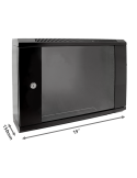 Rack Mural 19" 9U F150mm. Puerta Cristal.