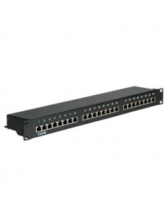 PATCHPANEL CAT5E STP 24 PUERTOS RJ45 NEGRO