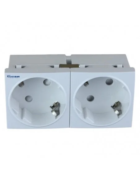 toma Shucko doble para perfil plus blanco klives