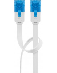 Latiguillo Plano RJ45 Cat6A UTP Blanco (Varias medidas)